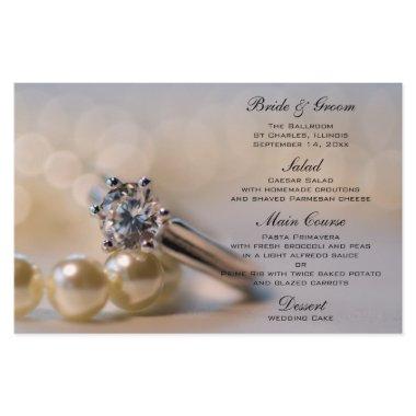 Diamond Engagement Ring and Pearls Wedding Menu