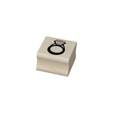 Diamond Engagement Ring Bling Fashionista Bride Rubber Stamp