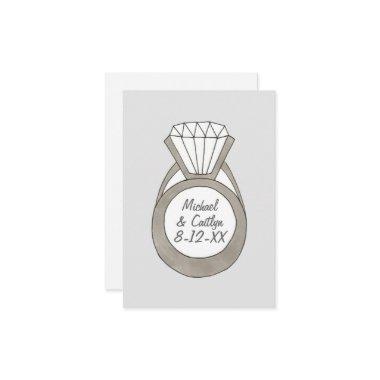 Diamond Engagement Ring Wedding Bridal Shower Enclosure Invitations