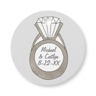 Diamond Engagement Ring Wedding  Favor Tags