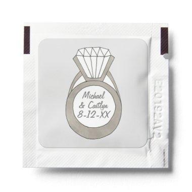 Diamond Engagement Ring Wedding Bridal Shower Hand Sanitizer Packet