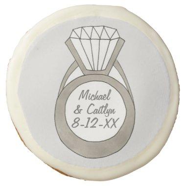 Diamond Engagement Ring Wedding  Sugar Cookie