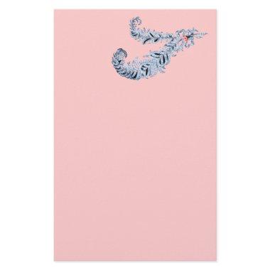 DIAMOND FEATHERS ,pink ,black and white Stationery