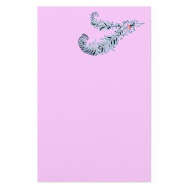 DIAMOND FEATHERS ,pink ,black and white Stationery