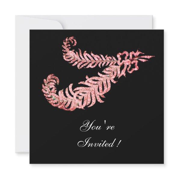 DIAMOND FEATHERS ,pink
