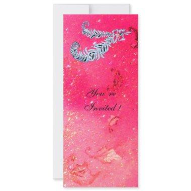 DIAMOND FEATHERS ,pink sparkles Invitations