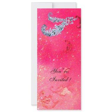 DIAMOND FEATHERS ,pink sparkles Invitations