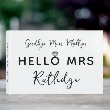 Diamond Goodbye Miss Hello Mrs Name Bridal Shower Guest Book