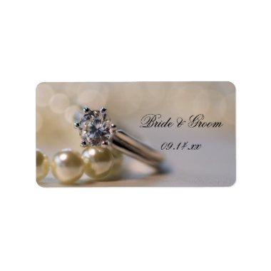 Diamond Ring and Pearls Wedding Favor Tags