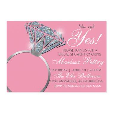Diamond ring, , she said yes, pink
