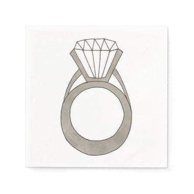 Diamond Ring Engagement Bridal Shower Party Napkin