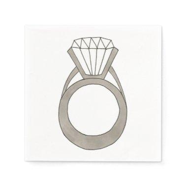 Diamond Ring Engagement  Party Napkin