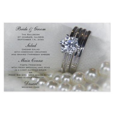 Diamond Rings and White Pearls Wedding Menu