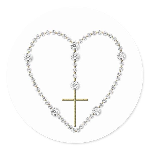 Diamond Rosary - Hail Mary Full of Grace Classic Round Sticker