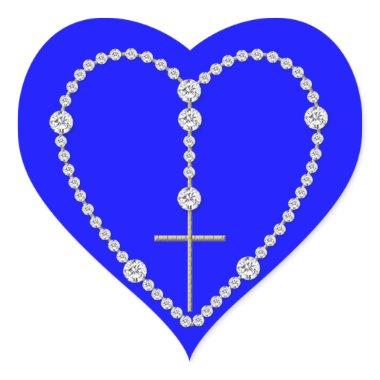 Diamond Rosary - Hail Mary Full of Grace Heart Sticker