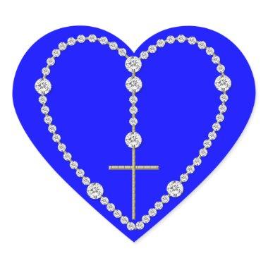 Diamond Rosary - Hail Mary Full of Grace Heart Sticker