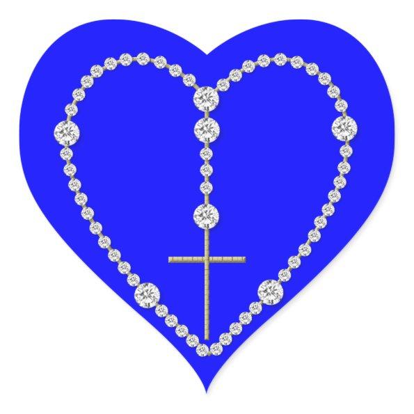 Diamond Rosary - Hail Mary Full of Grace Heart Sticker