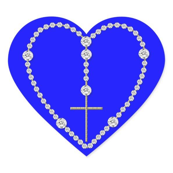 Diamond Rosary - Hail Mary Full of Grace Heart Sticker