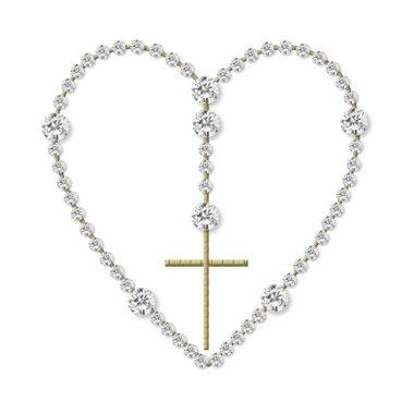 Diamond Rosary - Hail Mary Full of Grace Statuette