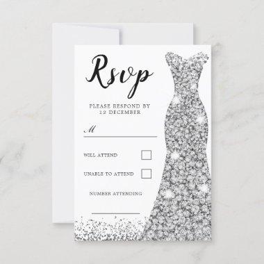 Diamond Sparkle Dress All Occasion Birthday Bridal RSVP Card