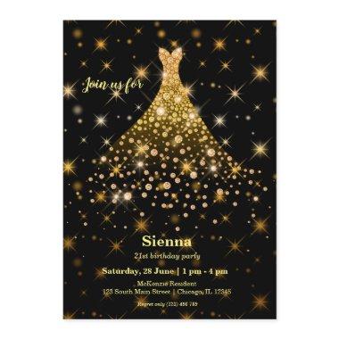 Diamond sparkling gown Invitations