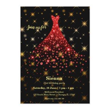 Diamond sparkling gown Invitations