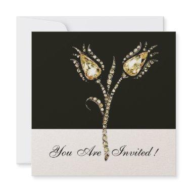 DIAMOND TULIPS ,Gold Metallic Invitations