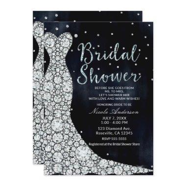 Diamond Wedding Dress Modern Blue
