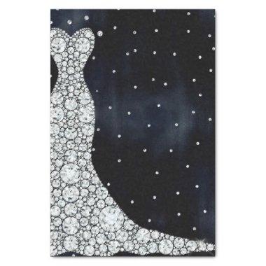 Diamond Wedding Dress Modern Blue  Tissue Paper