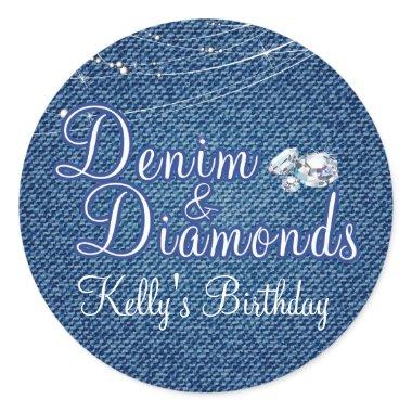 Diamonds and Denim Party Stickers