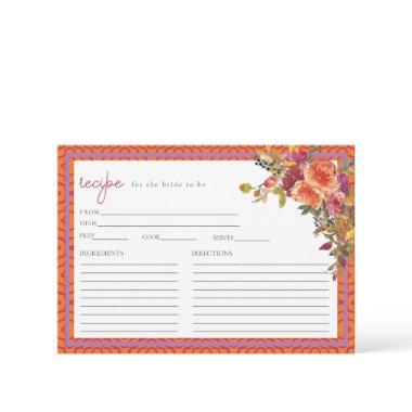 Digital Download Fuchsia Floral Recipe Invitations