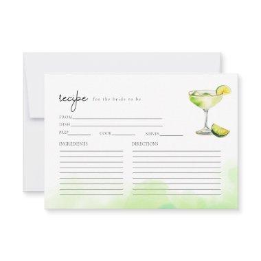 Digital Download Watercolor Margarita Recipe Invitations