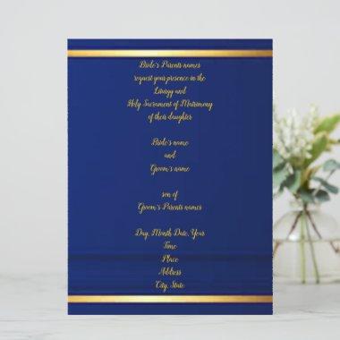 Dignified Cobalt Blue Wedding Invitations