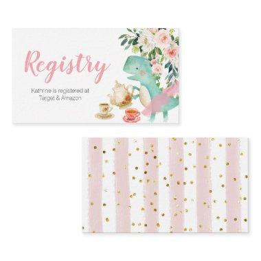 Dinosaur Tea Party Peach Floral Registry Enclosure