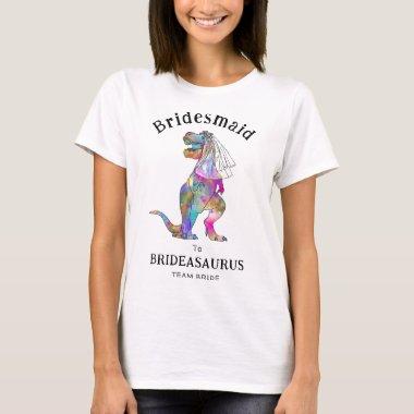 Dinosaur Wedding Funny Bachelorette Bridesmaid T-Shirt
