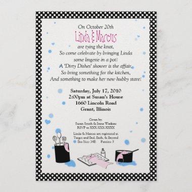 'Dirty Dishes' Bridal Shower Invitations