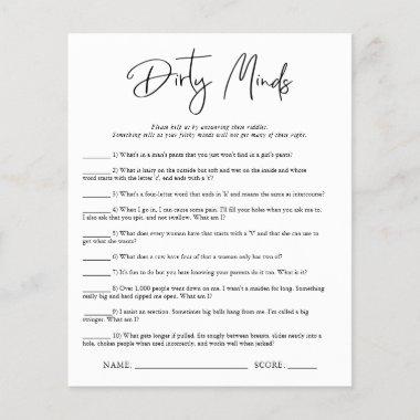 Dirty Minds | Bridal Shower Game