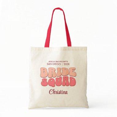 Disco Bachelorette Party Groovy Bride Squad Gift Tote Bag