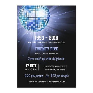 Disco ball blue Invitations