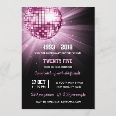 Disco ball pink Invitations