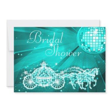 Disco Ball, Princess Coach & Horses Bridal Shower Invitations