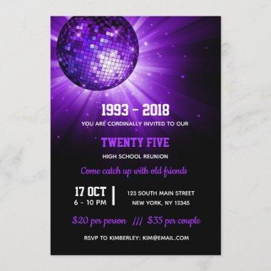 Disco ball purple Invitations