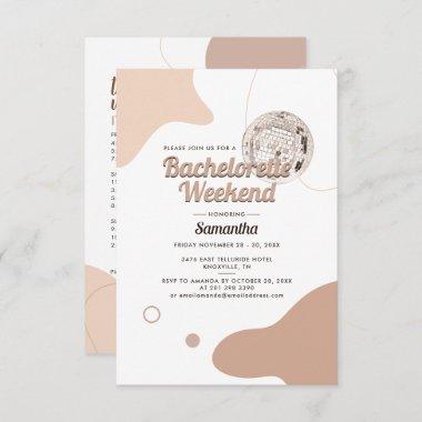 Disco Bride Retro Bachelorette Weekend Party Invitations