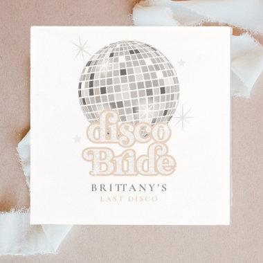 Disco Bride Silver Retro Groovy Bridal Shower Napkins