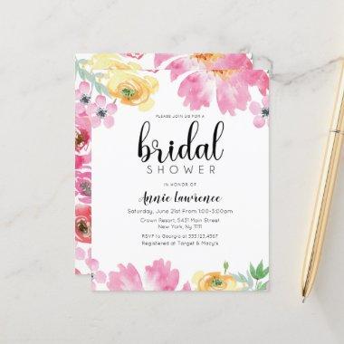 Discount Floral Bridal Shower Invitations