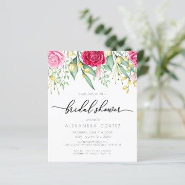 Discount Red and Pink Rose Botanical Bridal Shower