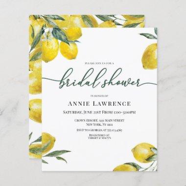 Discount Vibrant Lemon Bridal Shower Invitations