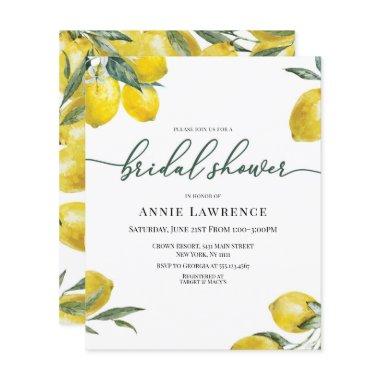 Discount Vibrant Lemon Bridal Shower Invitations