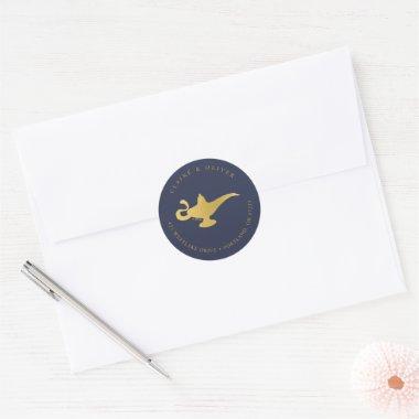 Disney's Aladdin Wedding Address Classic Round Sticker