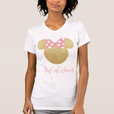 Disney's Minnie Mouse Gold and Pink Maid of Honor T-Shirt